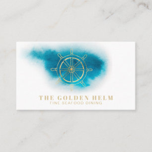 *~* Golden Helm Fine Dining Zee White Blauwgroen B Visitekaartje