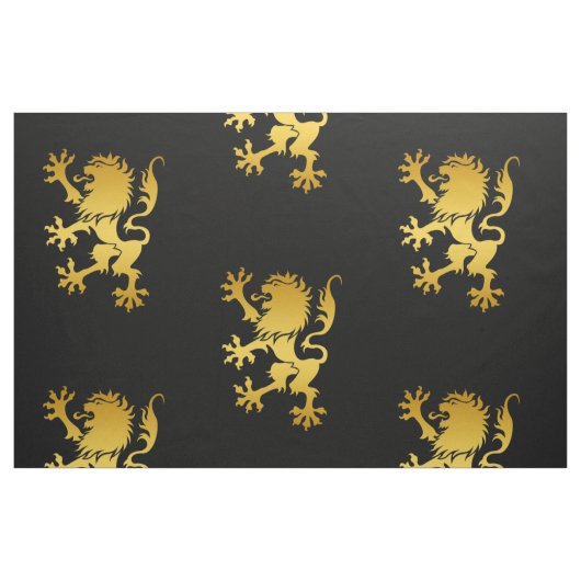 Golden Heraldic Lion Fabric Stof (Fat Quarter)
