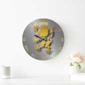 Golden Heraldic Lion met Shadows Clock Grote Klok (Huis)