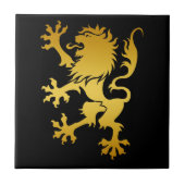 Golden Heraldic Lion Tile Tegeltje (Voorkant)