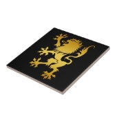 Golden Heraldic Lion Tile Tegeltje (Zijkant)
