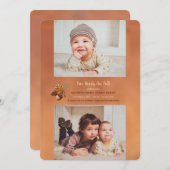 Golden Herfst 2-Foto geboorteaankondiging Aankondiging (Voorkant / Achterkant)