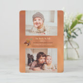 Golden Herfst 2-Foto geboorteaankondiging Aankondiging (Staand voorkant)