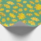 Golden Herfst Bloom Design Naadloze Thanksgiving Cadeaupapier (Hoek)