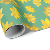 Golden Herfst Bloom Design Naadloze Thanksgiving Cadeaupapier (Rol Hoek)