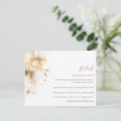 Golden Herfst Floral bruiloft Details Informatiekaartje (Staand voorkant)