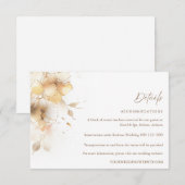 Golden Herfst Floral bruiloft Details Informatiekaartje (Voorkant / Achterkant)