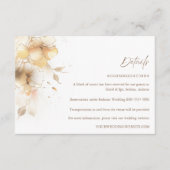 Golden Herfst Floral bruiloft Details Informatiekaartje (Voorkant)
