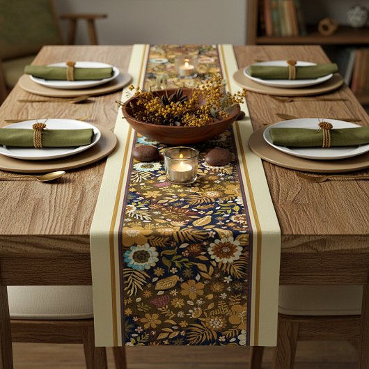 Golden herfst floral medium table runner medium tafelloper