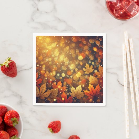 Golden Herfst Foliage Bokeh Effect Decoupage serve Servet (Insitu)