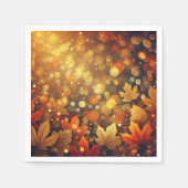 Golden Herfst Foliage Bokeh Effect Decoupage serve Servet (Voorkant)