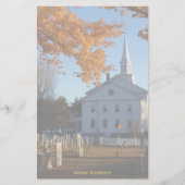 Golden Herfst Foliage met kerk en begraafplaats Briefpapier (Voorkant)
