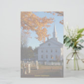Golden Herfst Foliage met kerk en begraafplaats Briefpapier (Staand voorkant)