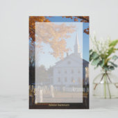 Golden Herfst Foliage met kerk en begraafplaats Briefpapier (Staand voorkant)