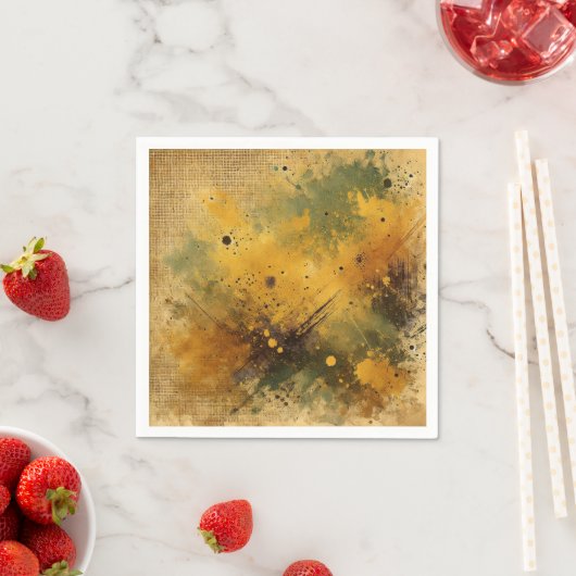 Golden Herfst Harvest Distressed Ink Decoupage Servet (Insitu)