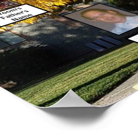 Golden Herfst Leaf Tree Foto 2 Family Trees Poster (Hoek)