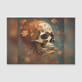 Golden Herfst schedel Gothic Decoupage papier