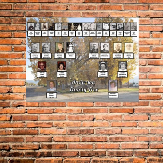 Golden Herfst Trees 4 Generation Family Tree Poste Poster