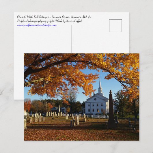Golden Herfst vult Uitzicht van kerken van begraaf Briefkaart (Voorkant / Achterkant)