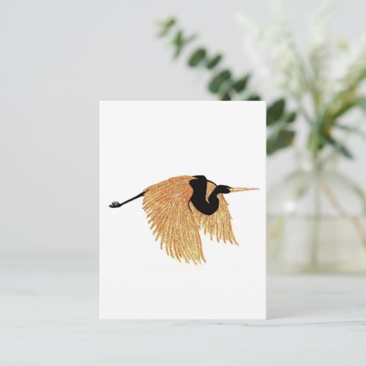 Golden Heron Briefkaart (Staand voorkant)