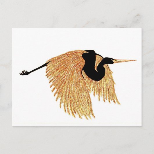 Golden Heron Briefkaart (Voorkant)
