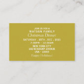 Golden herten bos, kerstfeest Ticket Invite Informatiekaartje (Achterkant)