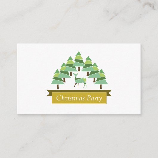 Golden herten bos, kerstfeest Ticket Invite Informatiekaartje (Voorkant)