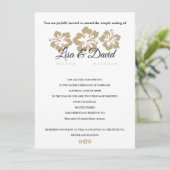 Golden Hibiscus Temple Wedding & Reception Invite Kaart (Staand voorkant)