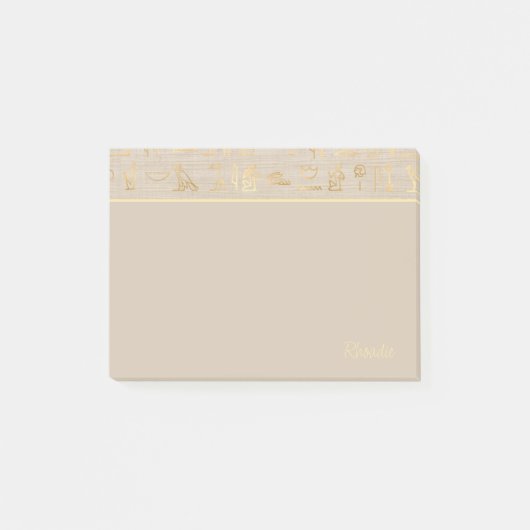 Golden Hieroglyph Lined Elegance Post-it® Notes (Voorkant)