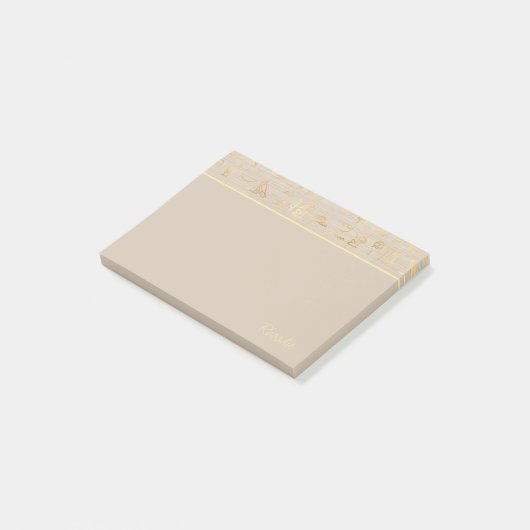 Golden Hieroglyph Lined Elegance Post-it® Notes (Schuin)