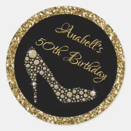 Golden High Heels 50e Verjaardag Stickers