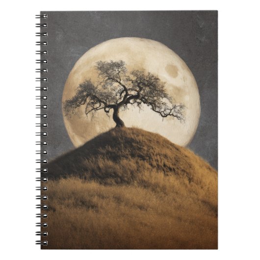 Golden Hill Moonlit Tree Notebook Notitieboek (Voorkant)