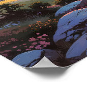 Golden Hills - Levendig landschap illustratie Poster (Hoek)