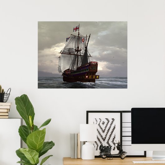 Golden Hind Poster (Thuiskantoor)