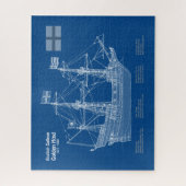 Golden Hind - Schip Blauwdruk Plannen ABD Legpuzzel (Verticaal)