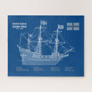Golden Hind - Schip Blauwdruk Plannen ABD Legpuzzel