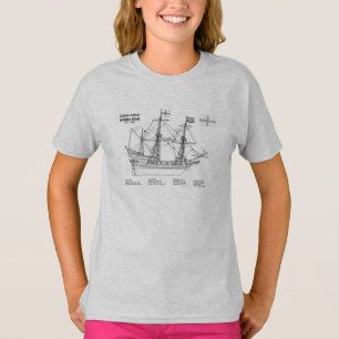 Golden Hind - Schip Blauwdruk Plannen SD T-shirt