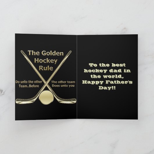 Golden Hockey Rule Kaart (Binnen)