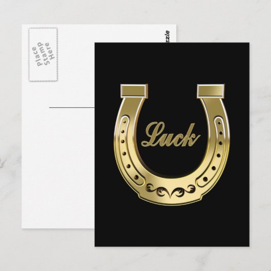 Golden hoefijzer briefkaart (Voorkant / Achterkant)