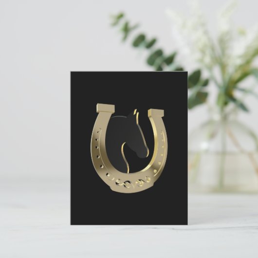 Golden hoefijzer briefkaart (Staand voorkant)