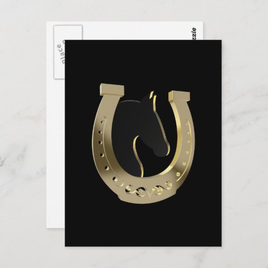 Golden hoefijzer briefkaart (Voorkant / Achterkant)