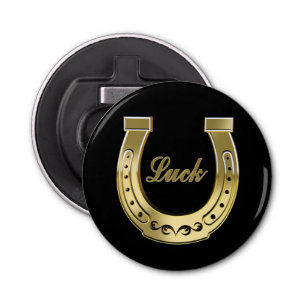 Golden hoefijzer button flesopener