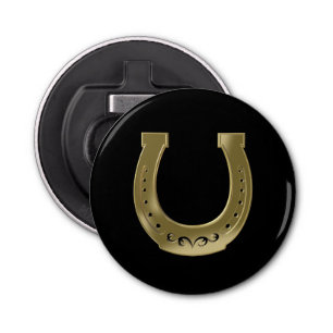 Golden hoefijzer button flesopener