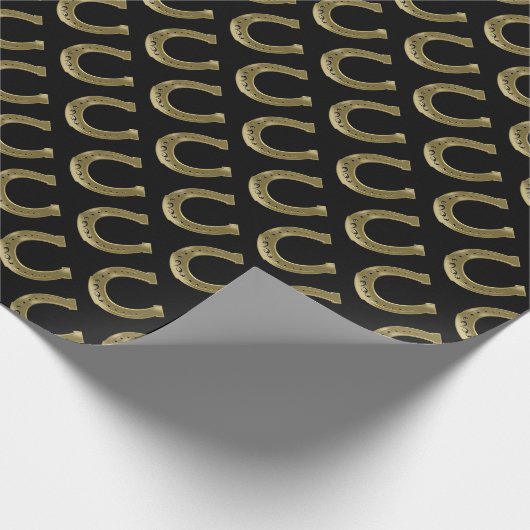 Golden hoefijzer cadeaupapier (Hoek)