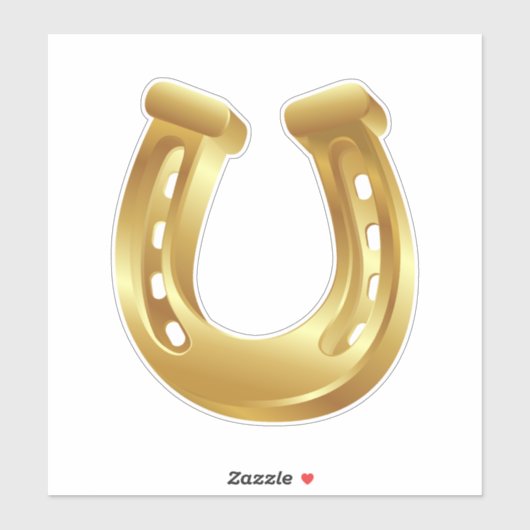 Golden hoefijzer decal sticker (Vel)