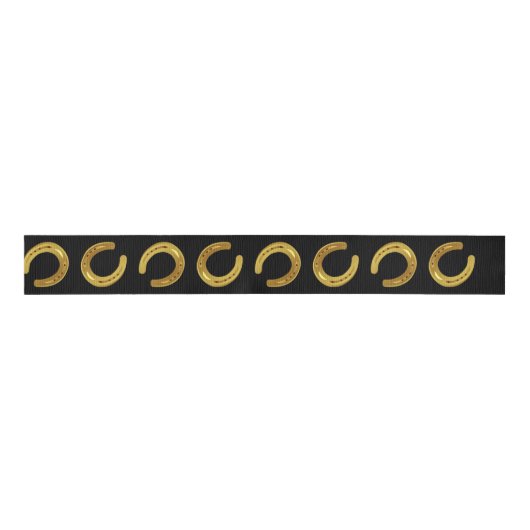 Golden hoefijzer grosgrain lint (Voorkant)