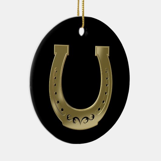 Golden hoefijzer keramisch ornament (Rechts)