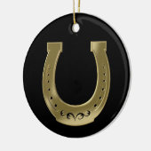 Golden hoefijzer keramisch ornament (Links)
