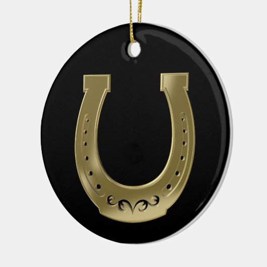 Golden hoefijzer keramisch ornament (Links)