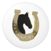 Golden hoefijzer keramische knop (Voorkant)